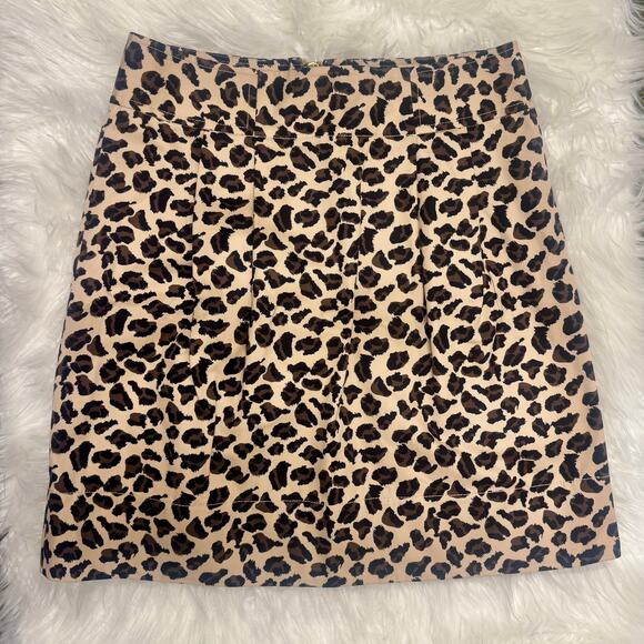 Marc By Marc Jacobs Dresses & Skirts - 2010s Marc by Marc Jacobs Cheetah Print Cotton Mini Skirt Gold Zip Pleated Sz 4